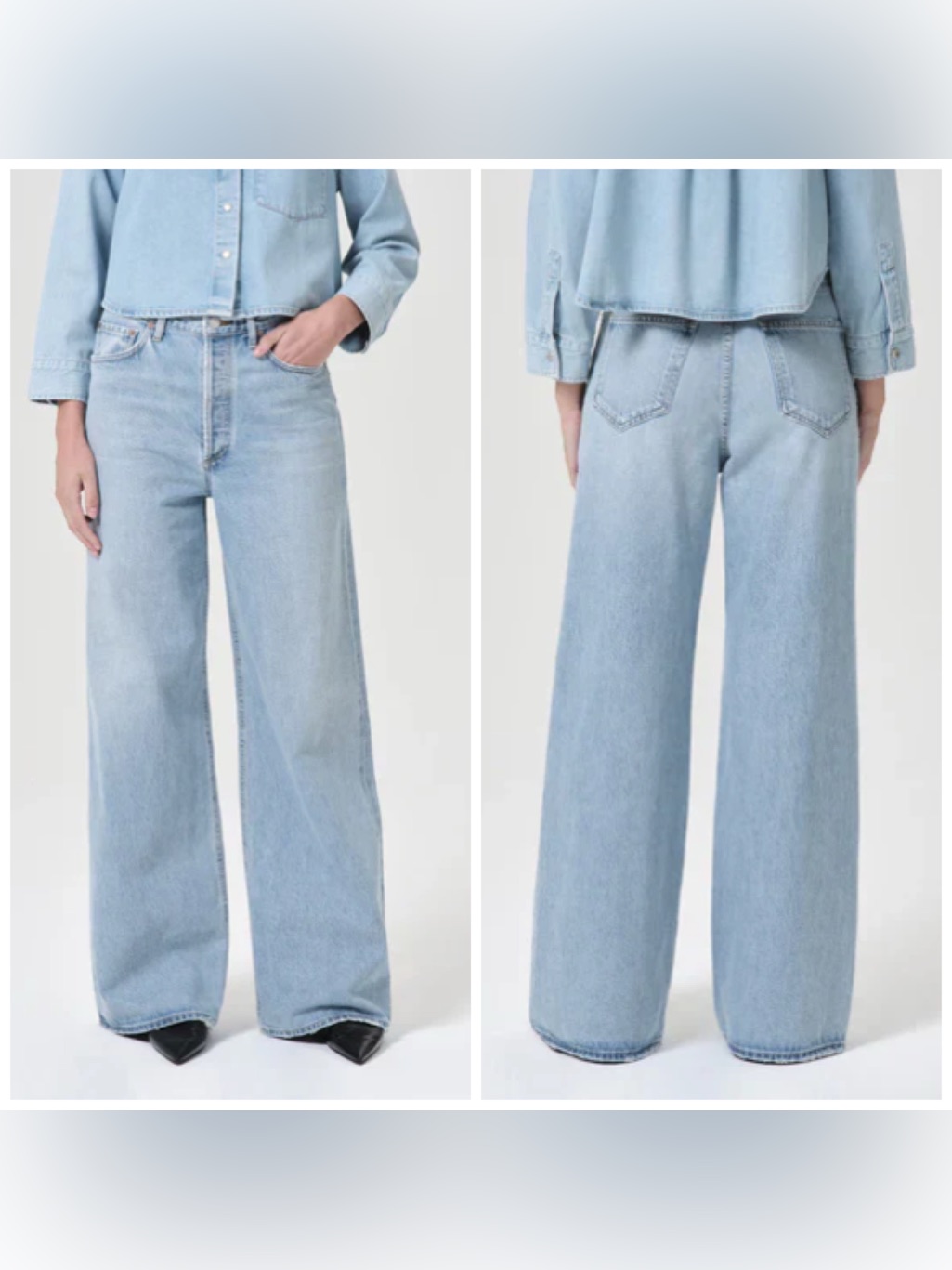 Agolde Dame Wide Leg Jeans Denim Blue Size 30